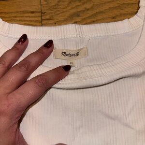 Madewell White Ribbed Tank Top